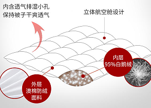 高档的羽绒被应该又暖又蓬松！